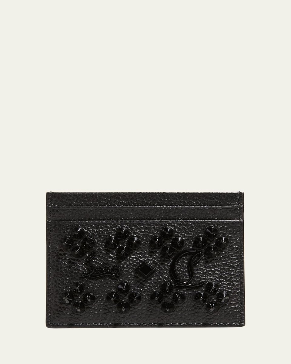 Kios Card Case in Leather with Loubinthesky Spikes